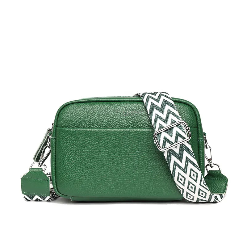 Leather Crossbody Bag For Women Shoulder Bags 2023 Luxury Designer Handbag Female Solid Color Messenger Tote Sac B-Green 21CM 8CM 15CM