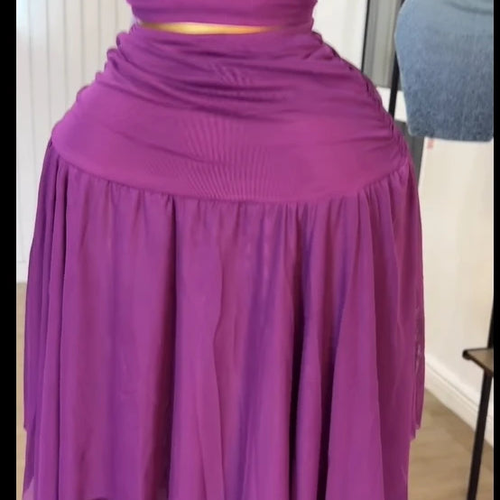 CM.YAYA Women Tie Up Shoulder Sleeveless Knit Tank Top and Irregular Maxi Long Skirt Suit 2025 Summer Two 2 Piece Set Outfits