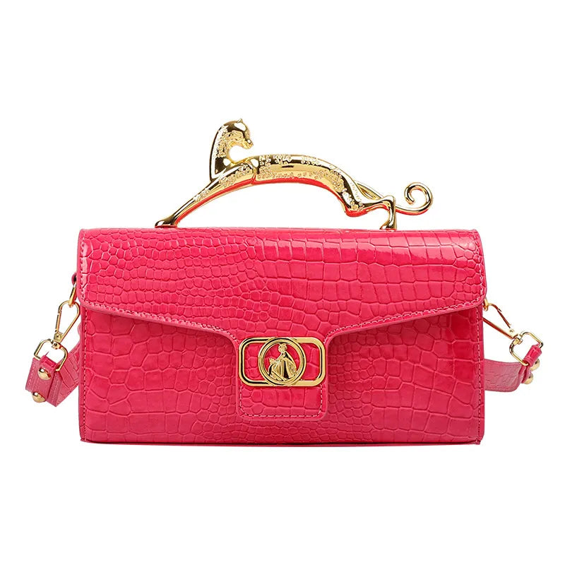 Women's Lanvi N Handbag New Bags For Women Metal Handle Leather Famous Brand Designer Crossbody Fashion Trend Shoulder Bag Rose Pink