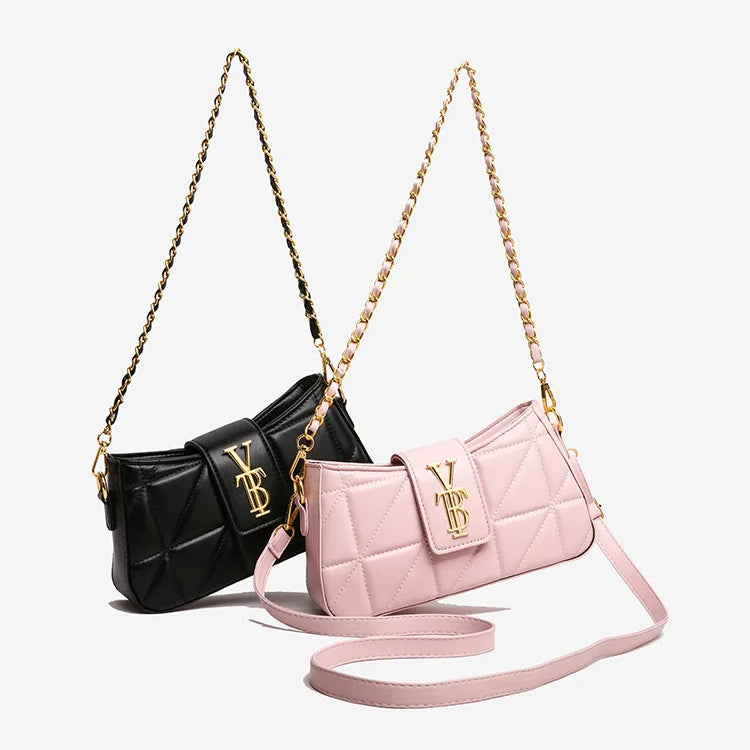 Structured Square Bag with Polished Chain Strap 2025, Elegant Shoulder & Crossbody Purse for Women, Versatile Mini Handbag