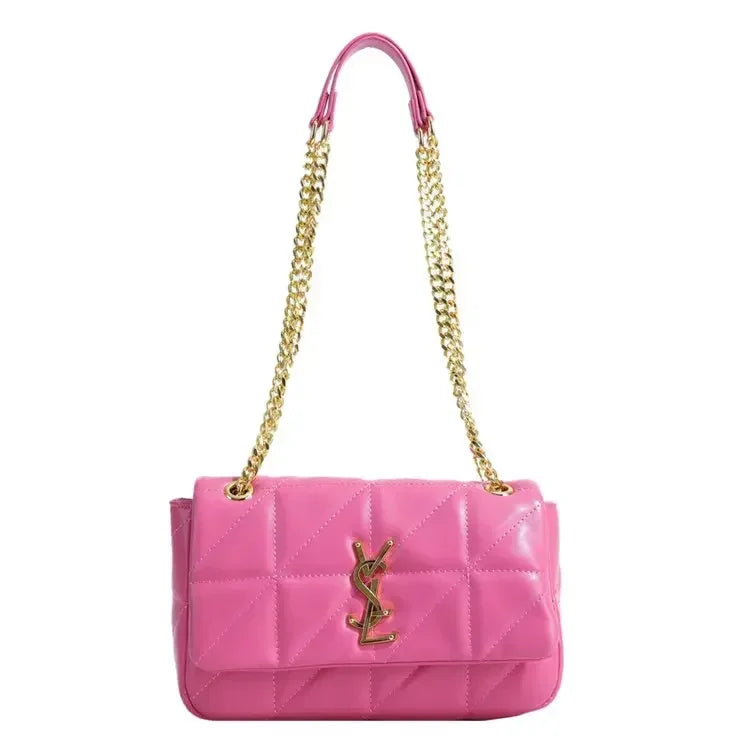 2025 Premium! Bolsa De Ombro Moderna Com Corrente De Diamante | Mensageiro Quadrado Pequeno Versátil Feminino Para Deslocamento