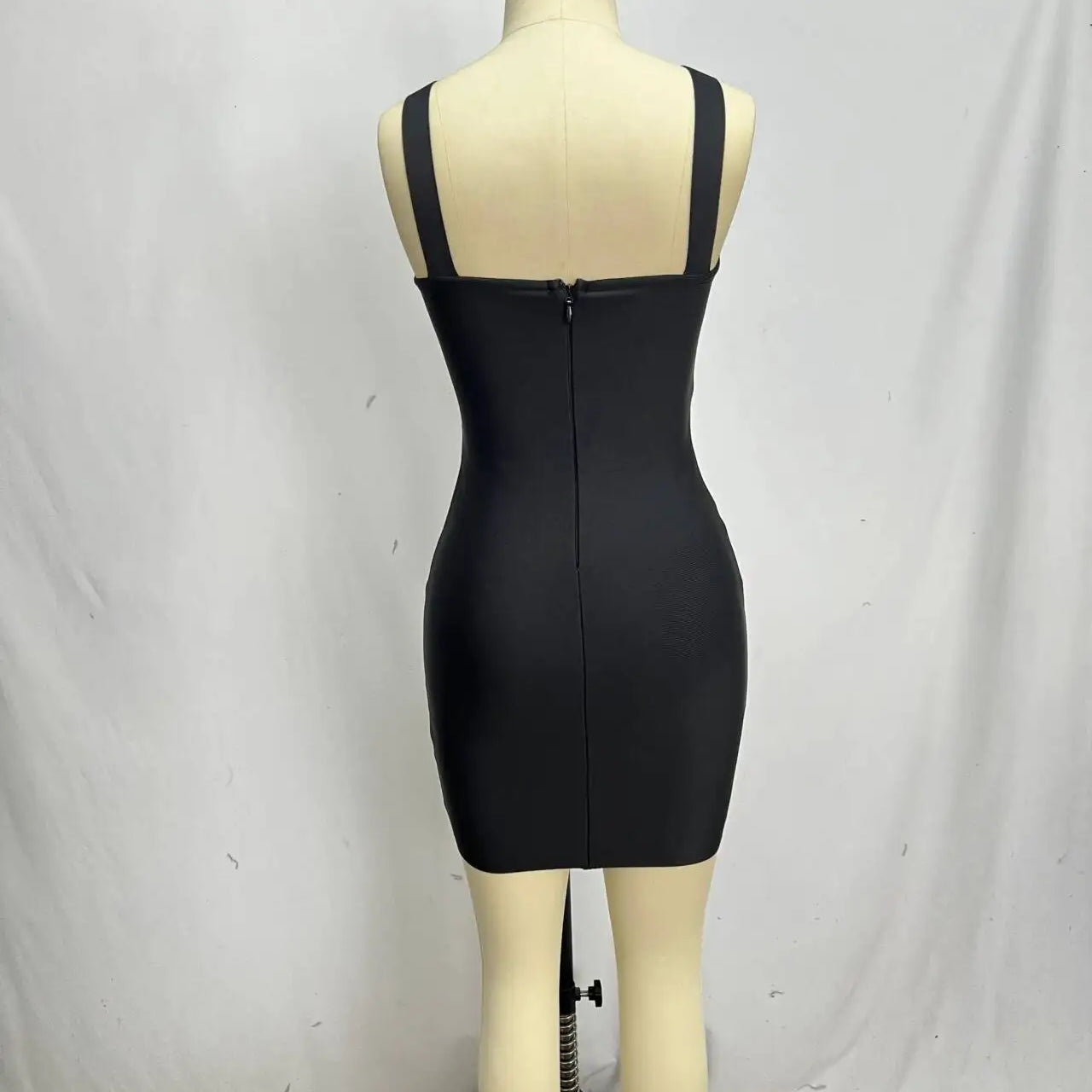 White Black Women Sleeveless Sexy Square Collar Shinning Crystal Bodycon Bandage Mini Dress Celebrate Nightclub Party Dress