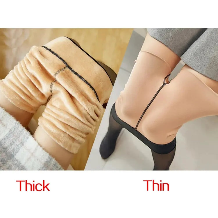 Thermal Stockings Woman Fleece Tights Sexy Winter Warm Pantyhose Translucent Slim Thicken Tights Elastic Velvet Pantyhose Female