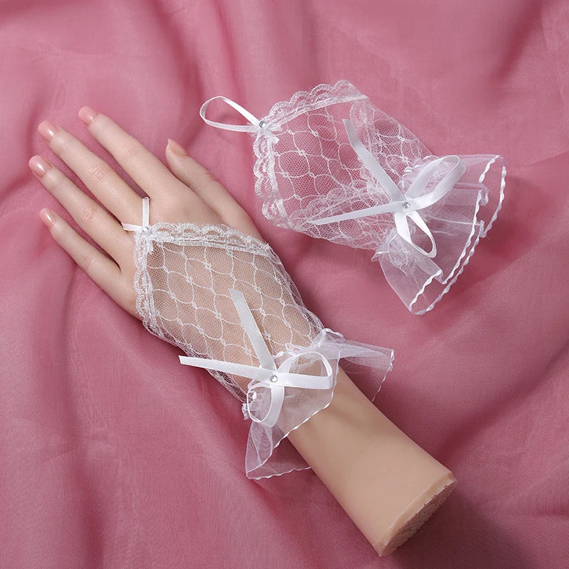 Bridal Wedding Gloves Short Tulle/Cotton Women's Party Prom Wedding Dress Accessories ST-0057-A CHINA
