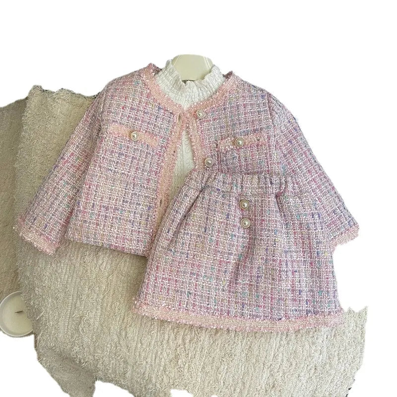 Winter Girls Clothing Set Autumn Fashion Thickening Jacket Tops+Skirt Warm Children Clothing Suits Korean Kids Clothes 2Pcs 2-7Y