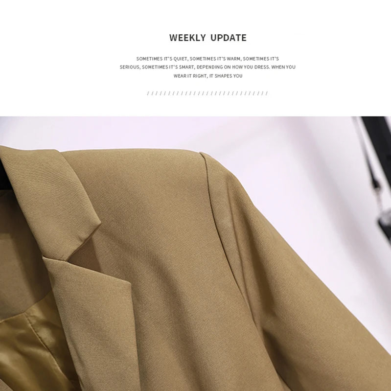 Autumn Winter Blazer For Women Patchwork Color Korean Fashion Design Casual Coat And Jacket Women With Belt Outwears