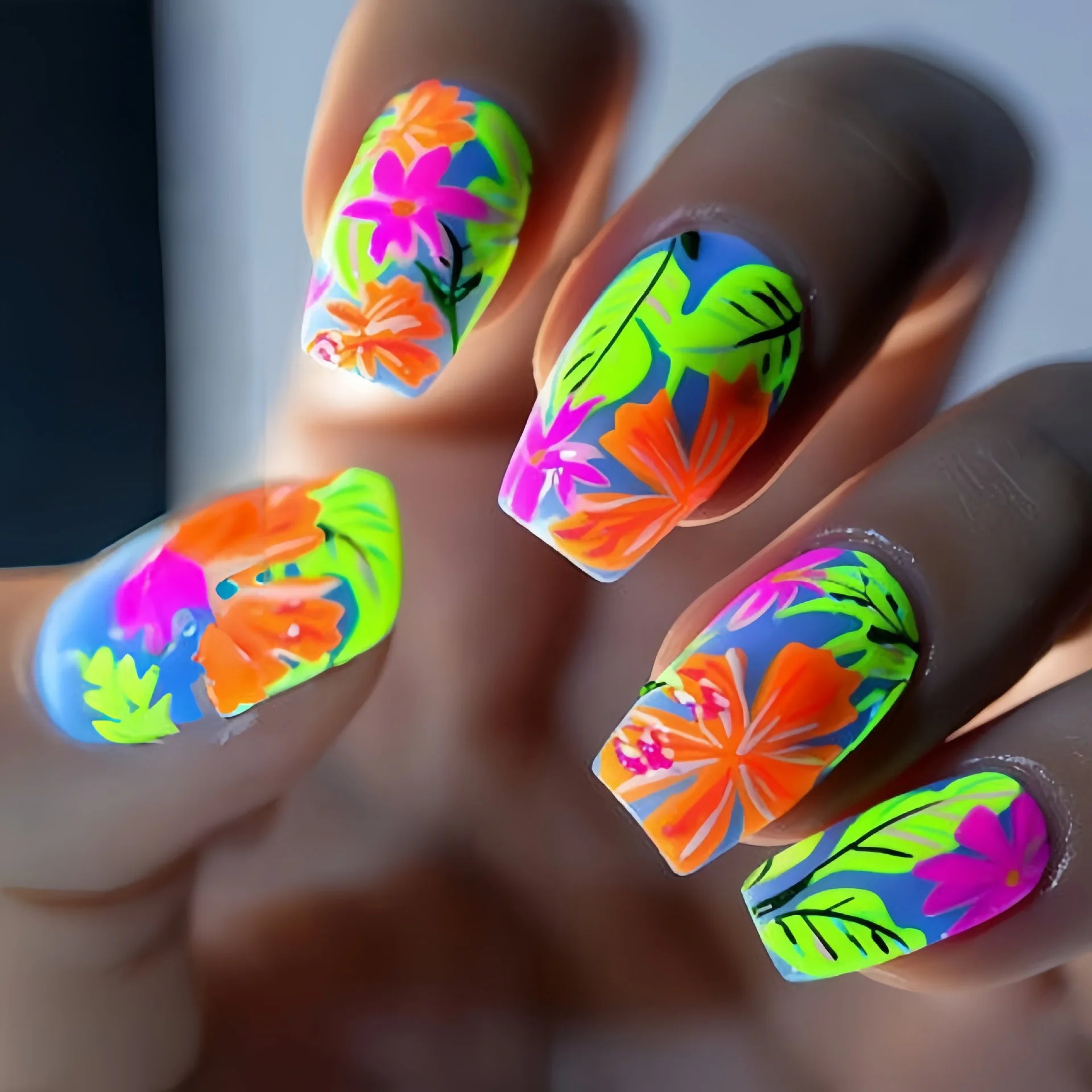 24pcs Red Rose Fake Nails Long Flower Ballet Press on Nails Design French False Nail Full Cover Wearable Fake Nail Tips Art