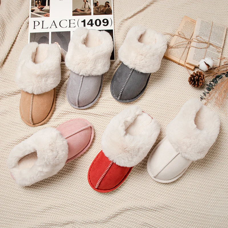 Winter Slippers Women Indoor Outdoor Wear Soft Thick PVC Non-slip waterproofWarm Cute Design Fashion Versatile