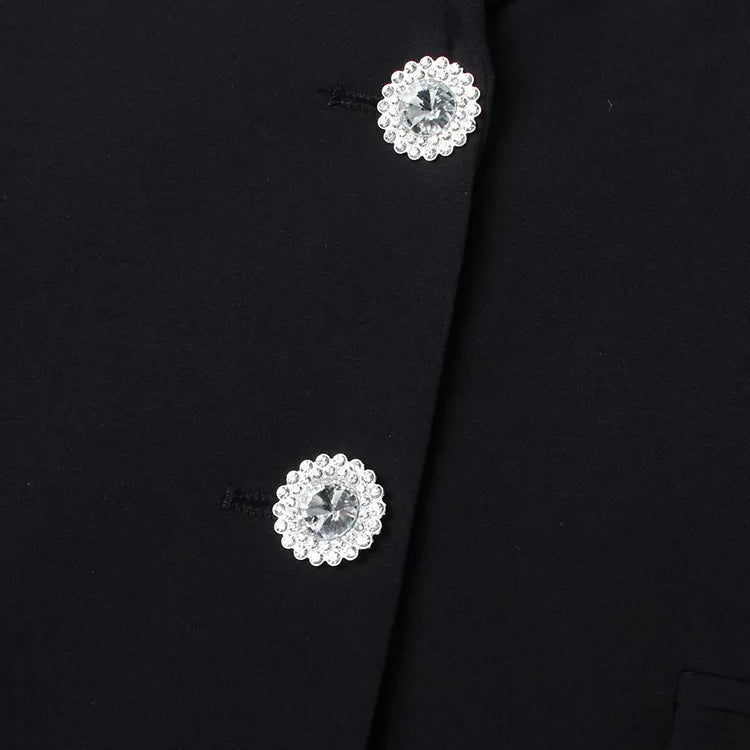 Solid Designer Blazers For Women Notched Collar Long Sleeve Patchwork Single Breasted Casual Blazer Female Clothing