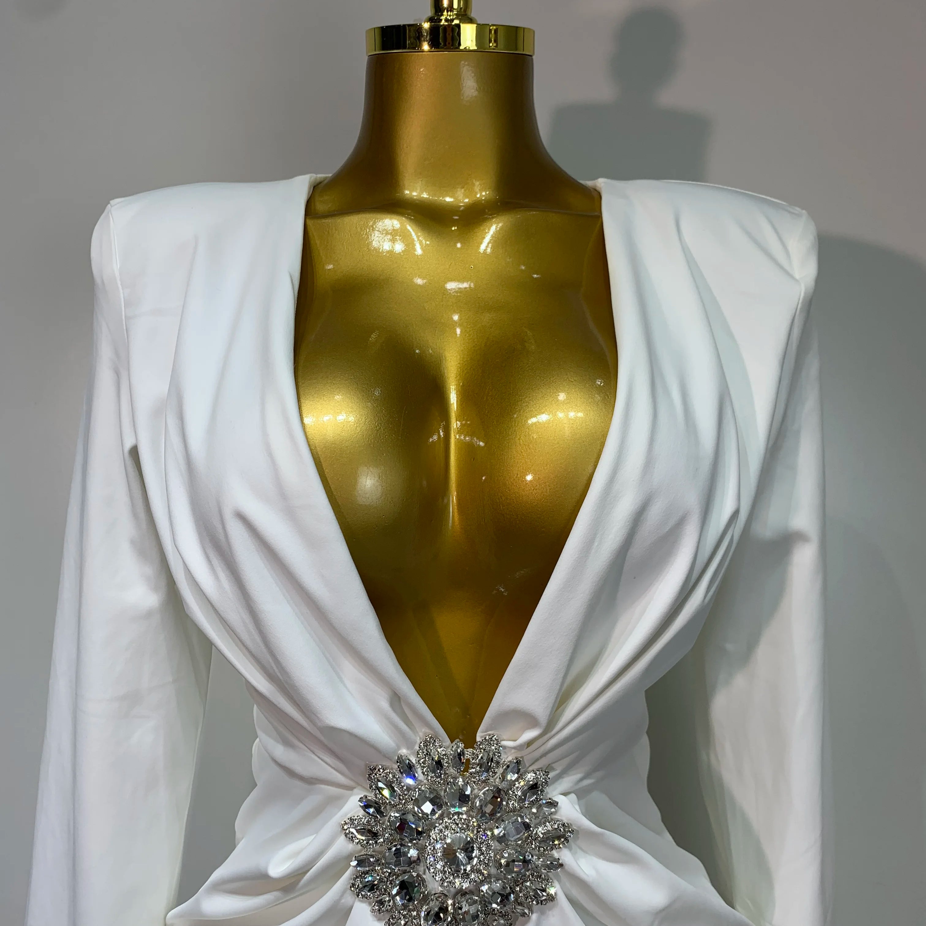 Women Long Sleeve Deep V-Neck Bodycon Long Dress Elegant Evening Party Club Celebrate Cocktail Outfit Luxuru Birthday Dress