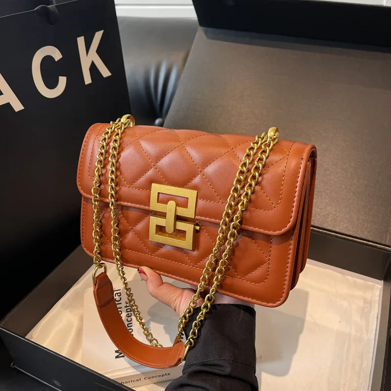 Women's Stylish Versatile Quilted Chain Bag - Unique Design Trendy Small Square Crossbody