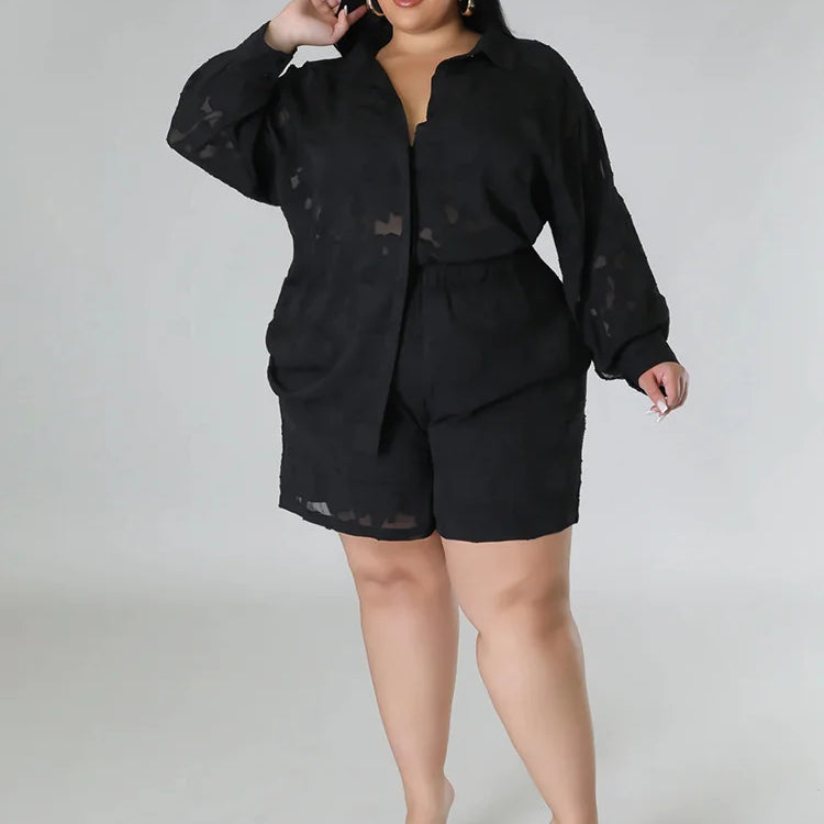 Wmstar Plus Size Two Piece Sets Women New Matching Sets Loose Shirts Top Shorts Tracksuit Casual Summer Wholesale Dropshipping
