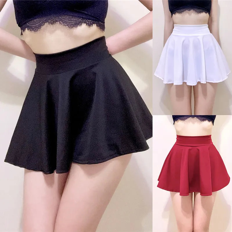 Sexy Girls Mini Skirts Women High Waist Pleated Skirt Elastic Short Skirts School Uniform Harajuku Streetwear Summer Feminina