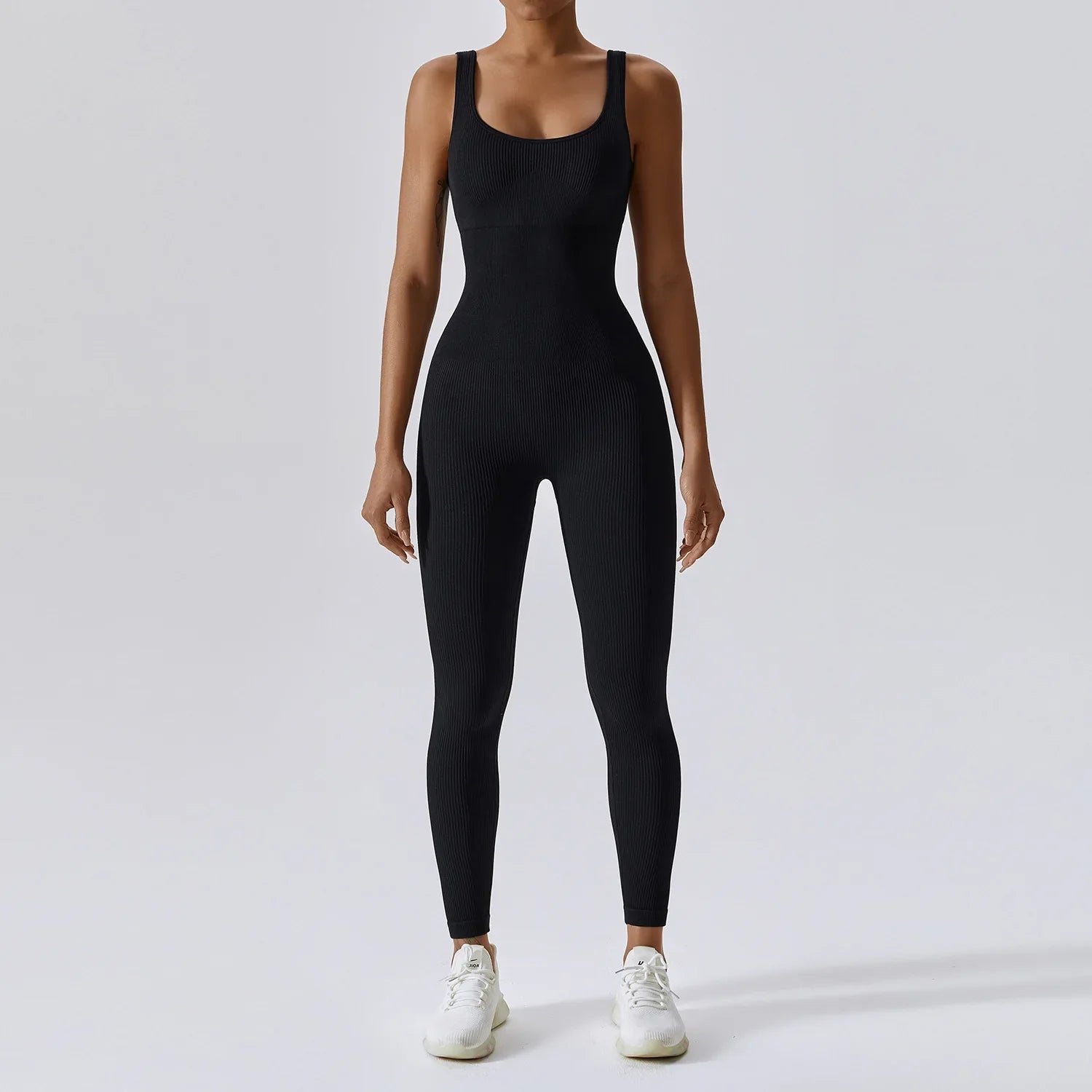 Women's Tracksuit Seamless Yoga Set Yoga Jumpsuits One Piece Workout Rompers Sportswear Gym Set Workout Clothes Women Bodysuit black CHINA