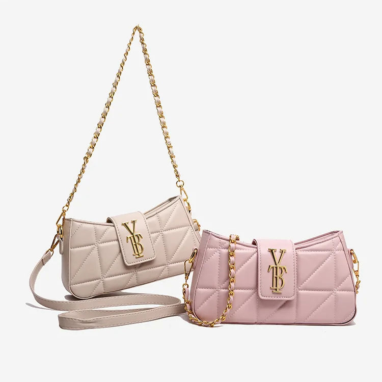 Structured Square Bag with Polished Chain Strap 2025, Elegant Shoulder & Crossbody Purse for Women, Versatile Mini Handbag