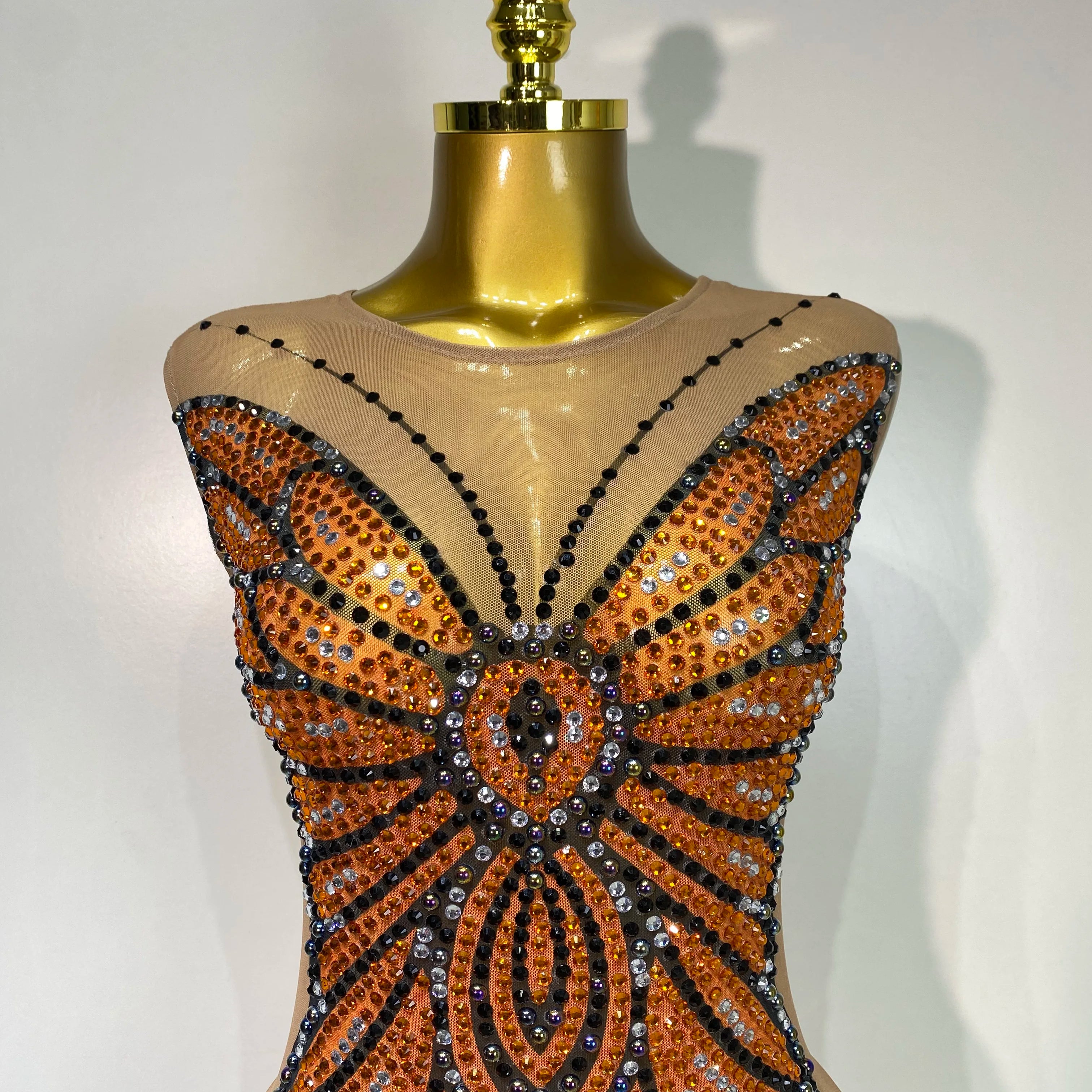 Luxury Rhinestones Mesh Long Dress 2025 Elegant Sexy Sleeveless Birthday Evening Party Gown Performance Singer Stage Outfit