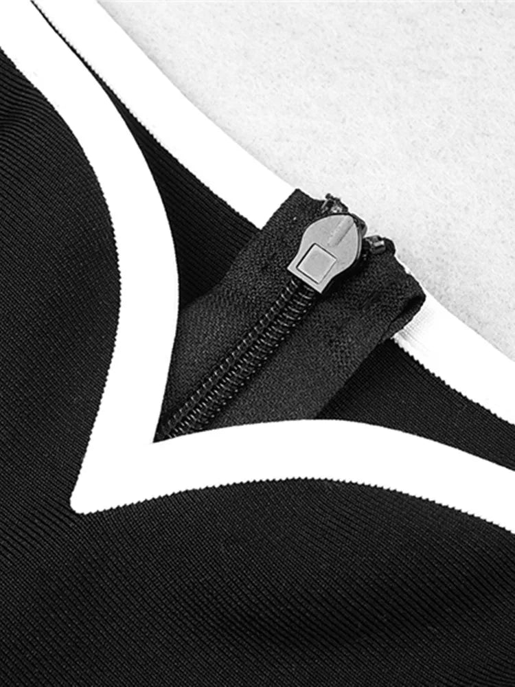 est Winter 2023 Sexy Strap Sleeveless Layer Black Long Bodycon Bandage Dress Designer Fashion Evening Party Dress Vestido