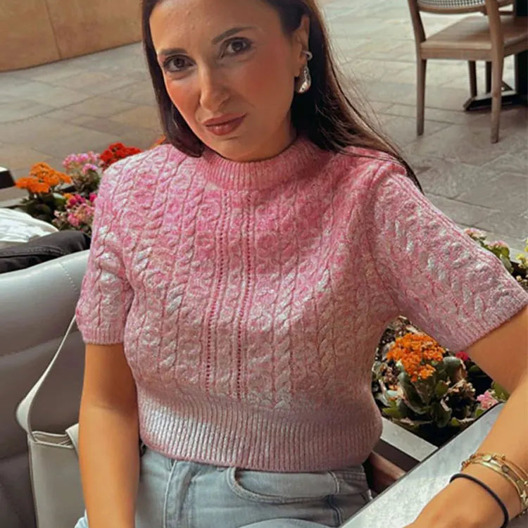 Women Solid O Neck Pullover Top Elegant Loose Long Sleeve Gold Sweatshirt Autumn Female Fashion Casual Shinny Outerwear Pink