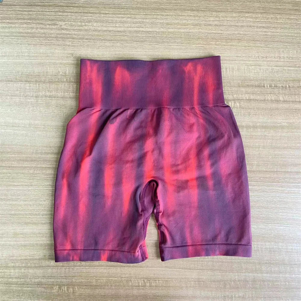 Fashion Aurora Print Seamless Gym Scrunch Shorts Set Push Up Women Sportswear Yoga Wear Training Suit for Fitness Sport Outfit