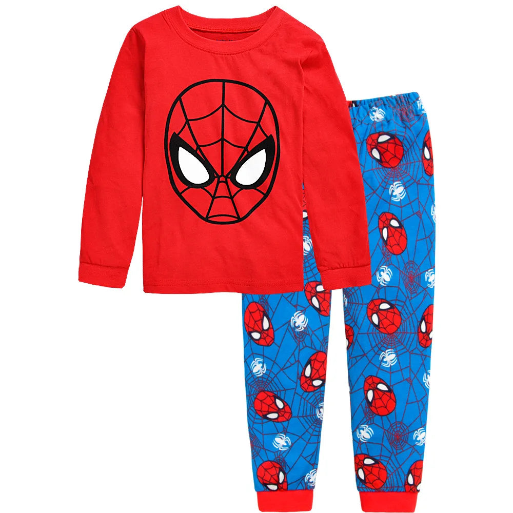 Children's Pyjamas Spiderman Iron Man Set Kids Sleepers Hero Collection Set Boys Girls Cartoon Long Sleeve Sleepwear 2-7T 103