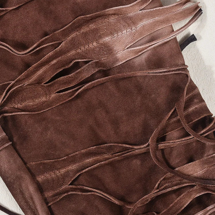 DEAT Fashion Women Casual Pant Fringe Lace-up Contract Color Slim Designer Floor-length Boot Cut Female Summer New 17A9439