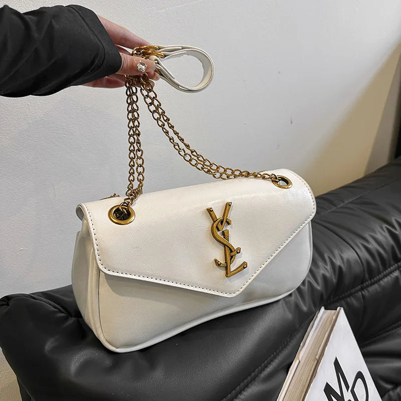 2025New Arrival Mini Envelope Bag Women's Vintage Chain Underarm Bag Stylish Texture Convertible Shoulder/Crossbody,Light Luxury