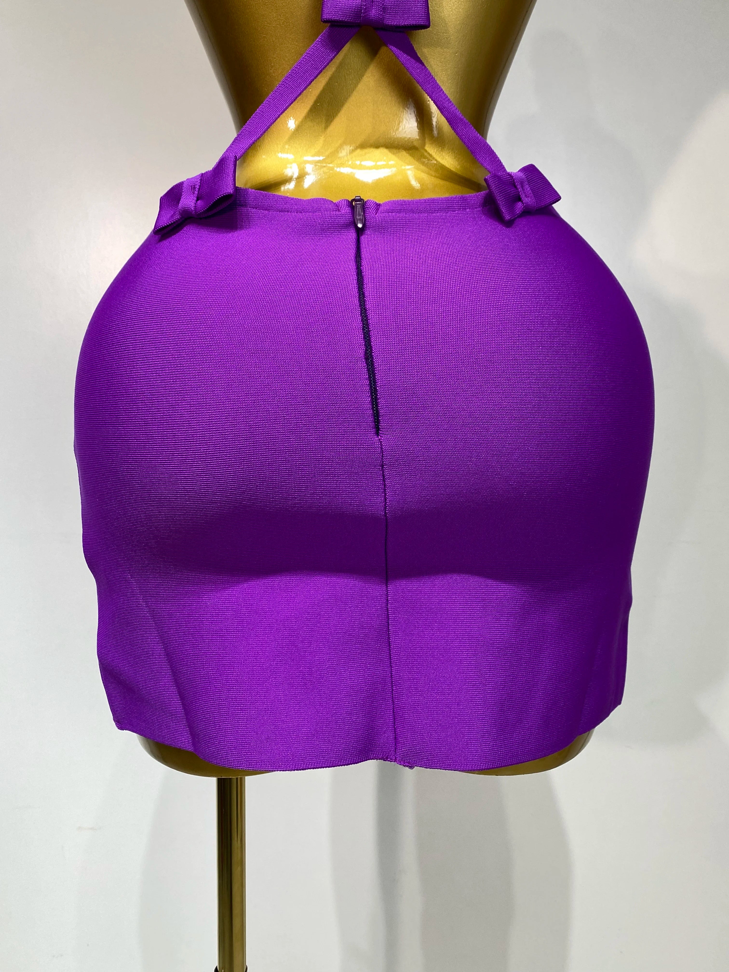 Women Sexy Backless Cut Out Bow Tie Mini Bodycon Bandage Dress 2025 Celebirty Elegant Evening Party Luxury Birthday Dresses