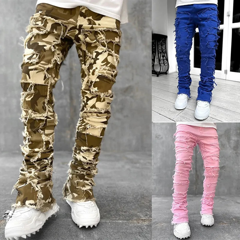 Fall Men Pink Jeans Pants Hip Hop Y2K Jeans US EURO Men's Trousers Clothing ropa hombre
