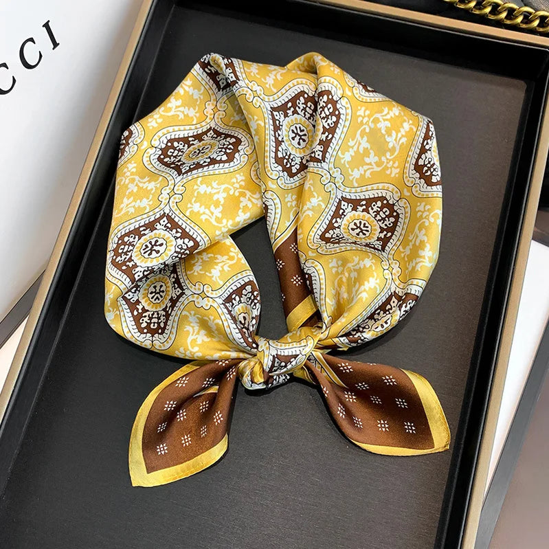53cm Pure Silk Scarf Women Square Scarves Foulard Hairbands Lady Luxury Designer Female Bandana Neck Kerchief Ties Bandana Hijab 53cm Silk Scarf 6 53X53CM