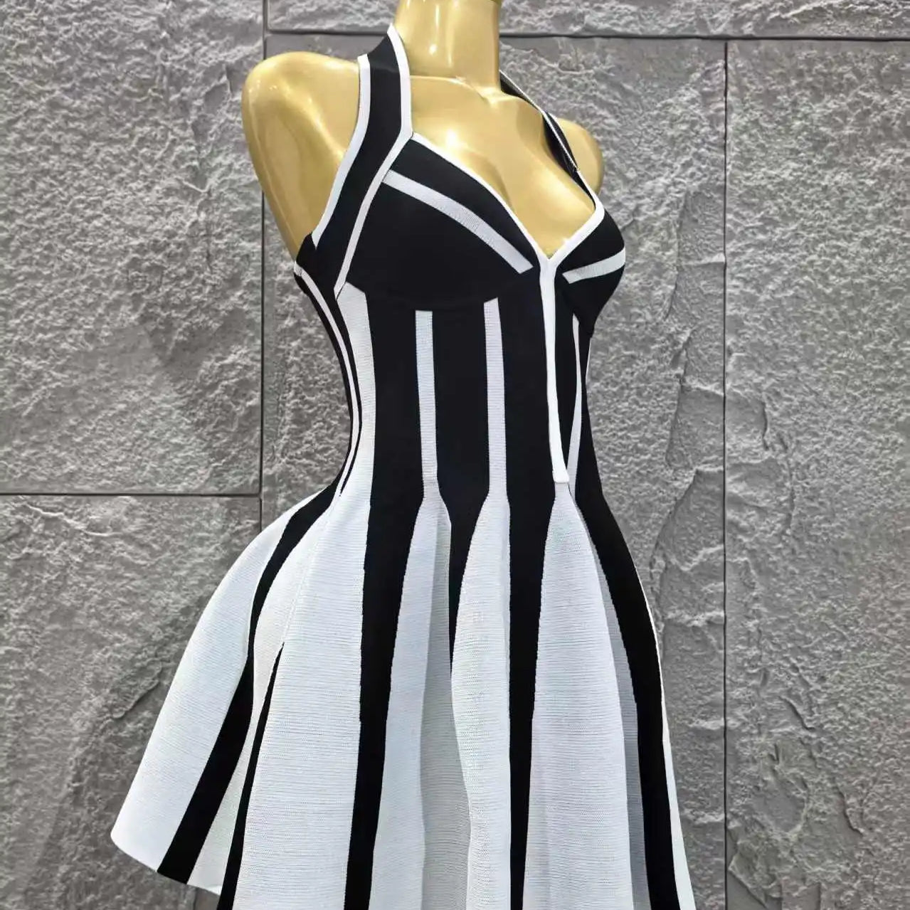 Top Quality Women Sexy Halter Backless Bandage A-Line Mini Dress Everyday Wear Celebrate Vacation Evening Party Dress