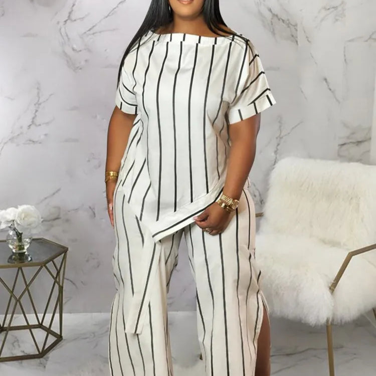 2 Piece Women Sets 2025 New Arrival Plus Size Summer Autumn Matching Sets Print Two Pieces Sets Top Pants Suits Outfits Clothing