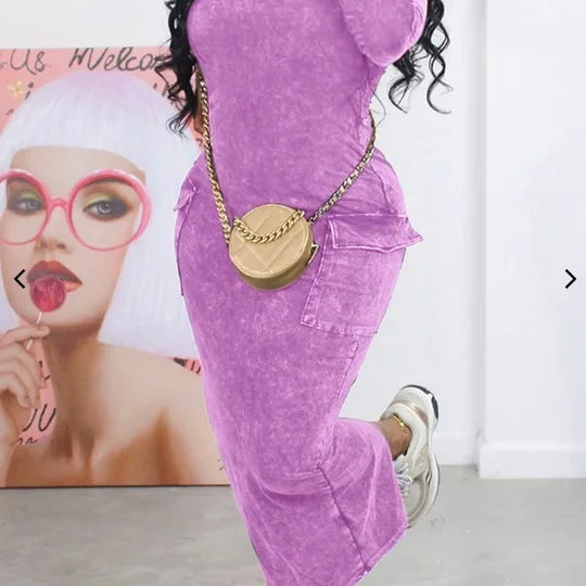 CM.YAYA Girl Print Long Sleeve Women Dress Pocket 2024 Spring Square Collar Bodycon Vestidos Boho Night Club Long Maxi Dresses