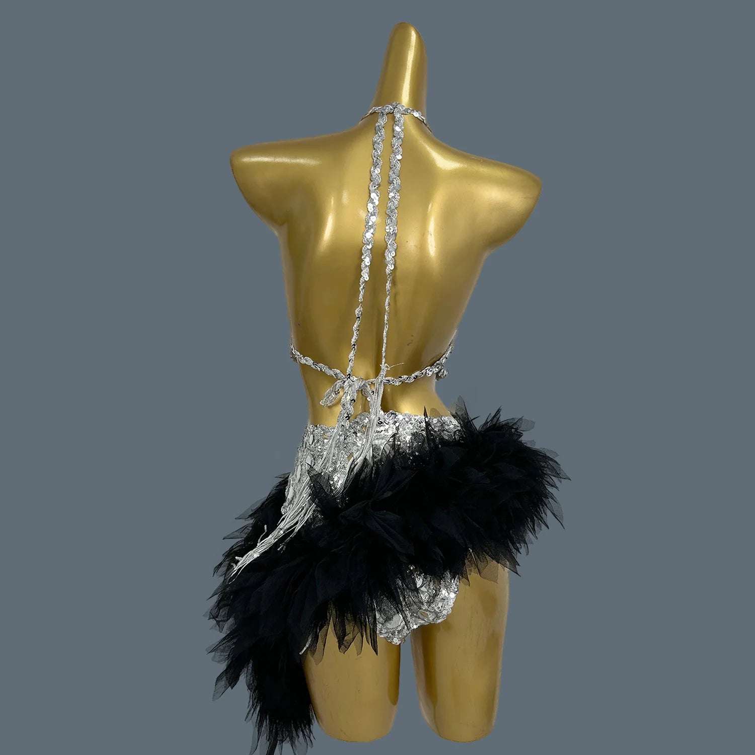 Sexy Unique Design Backless Sleeveless Sequin Jumpsuit for Women Stage Dance Leotard Bodycon One Piece Bodysuit Yuanjing