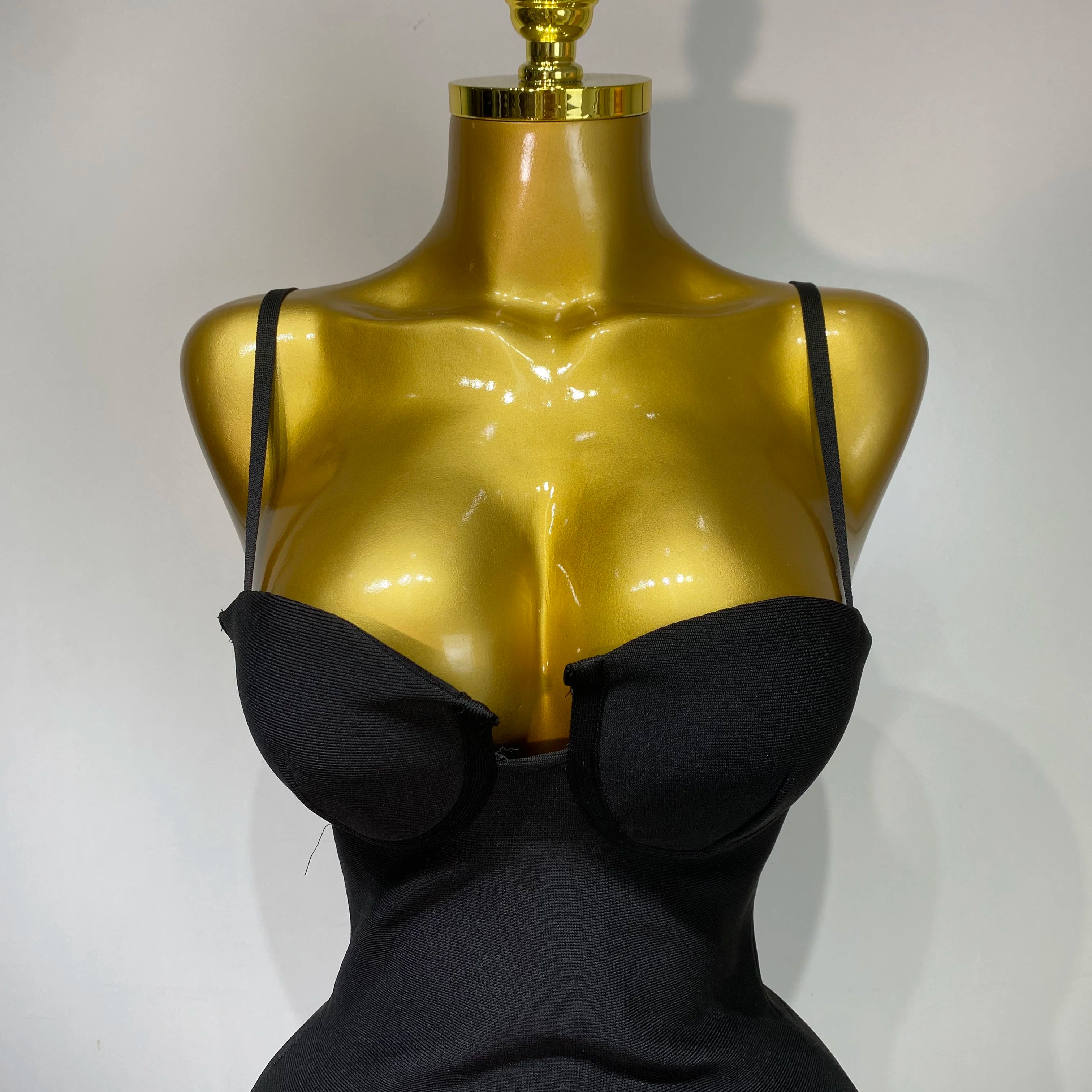 Women Fashion Sexy Backless Halter Black Midi Bodycon Bandage Dress 2025 Elegant Evening Club Luxury Birthday Party Dresses