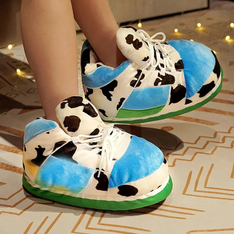 Women/Men Sneakers Unisex Winter Warm Home Slippers One Size Lady Indoor Cotton Shoes Woman House Floor Slippers Fashion Trend 07 One size