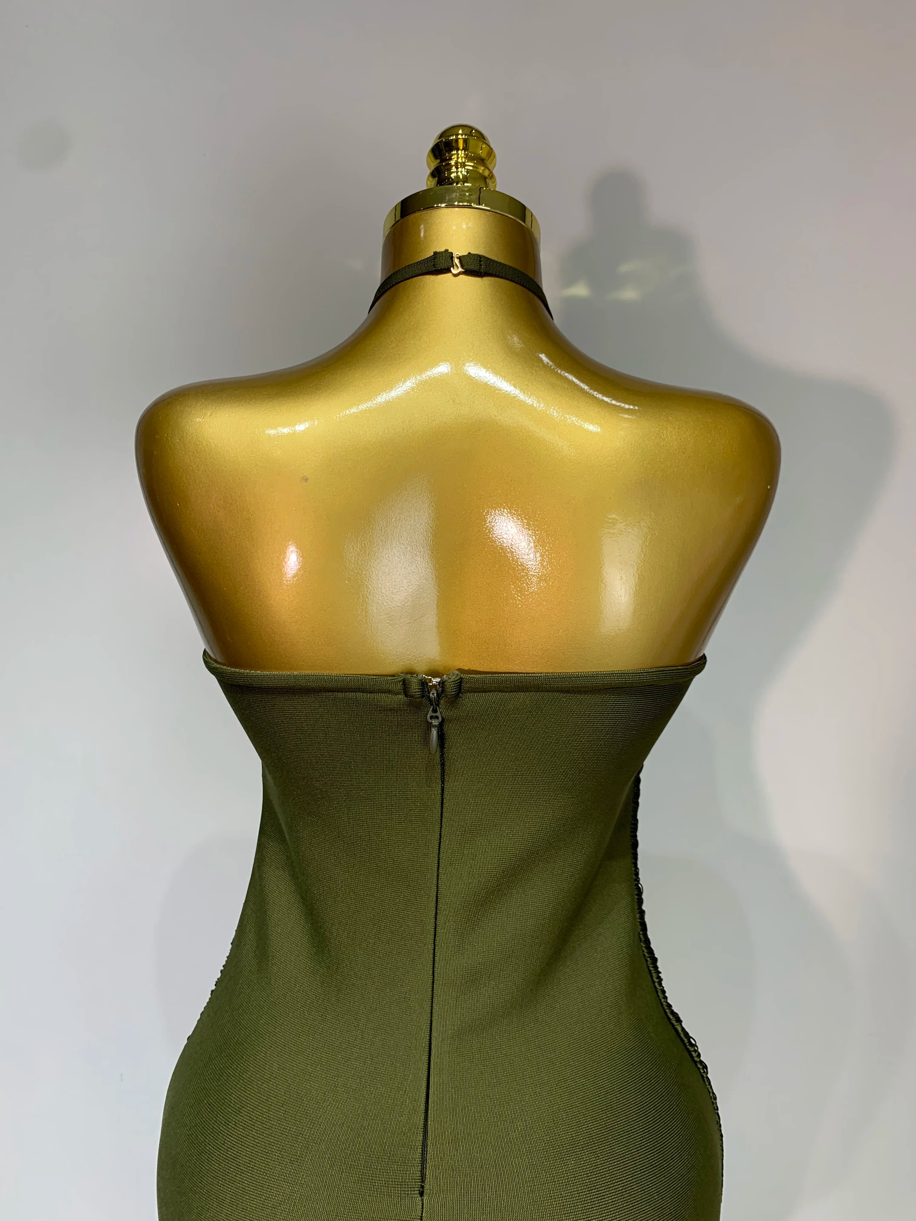 Women Sexy Celebrity Elegant Backless Halter Tassel Bodycon Bandage Dress Evening Party Luxury Birthday Wedding Guest Dress