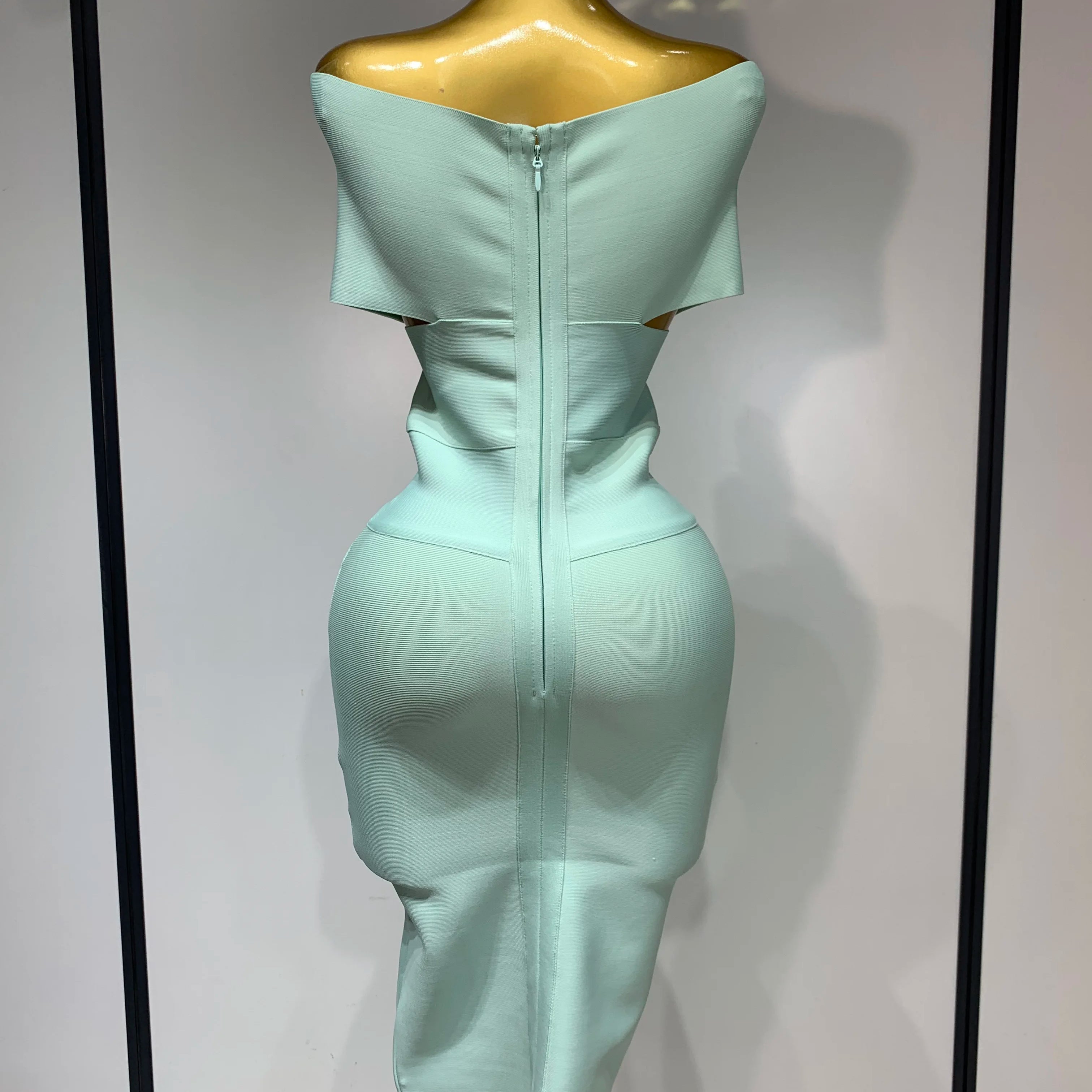 High Quality Women Bodycon Sexy Off The Shoulder Bandage Dress Club Dress Midi Celebrity Elegant Party Luxury Birthday Dress