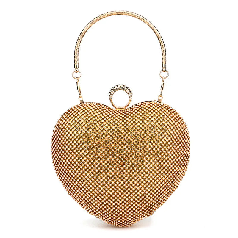 Rhinestones Women Bags Hollow Out Style Fashion Evening Bags Chain Shoulder Handbags Party Wedding Day Clutch Purse YM3109gold