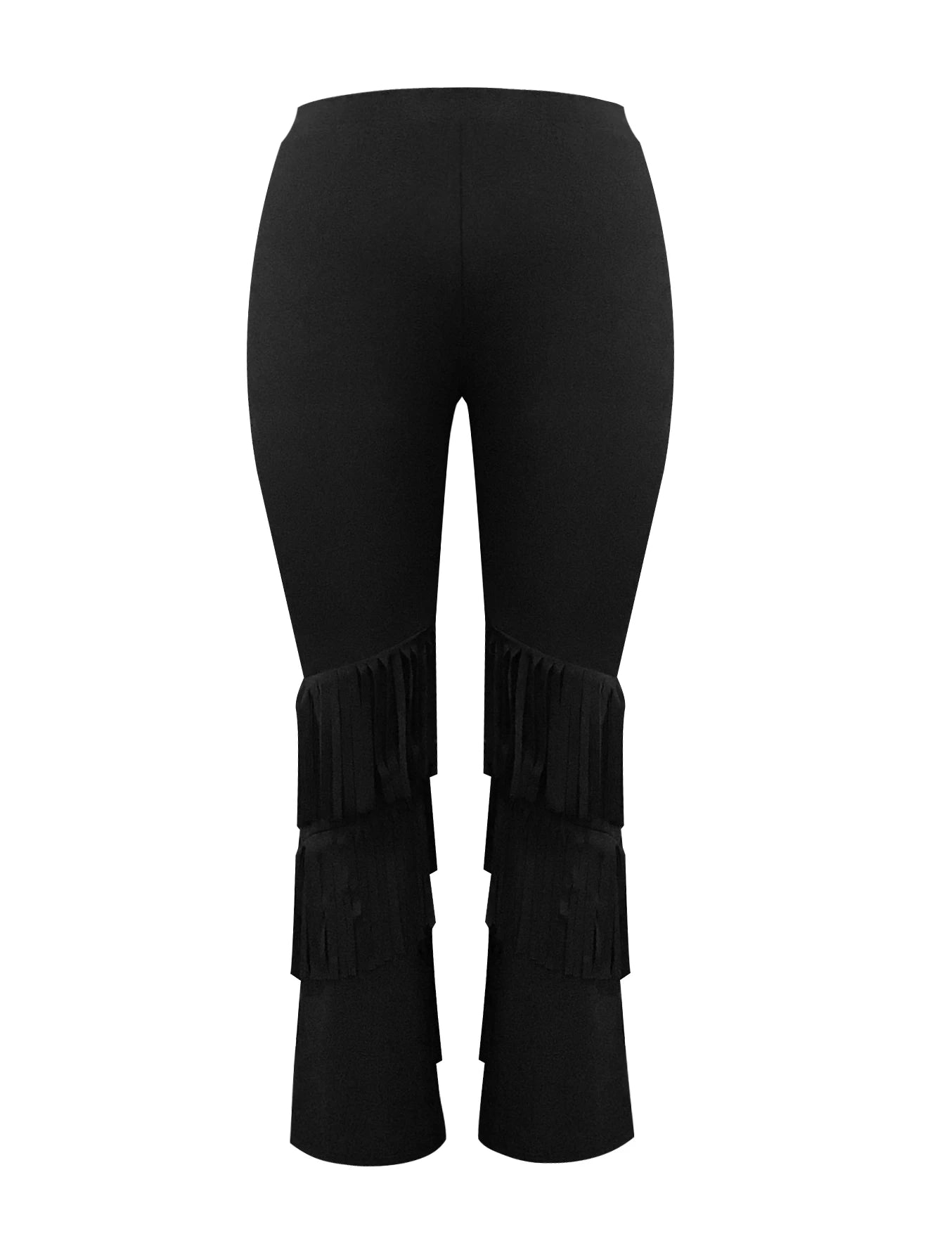 Plus Size pants High Waist Tassel Design Flared Pants Women's casual trousers Y2K slim pants High Waist Long skinny pants