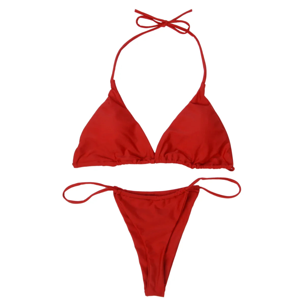 Sexy Micro Bikini Sets Thong Triangle Swimsuit Brazlian Bathing Suit Summer Solid Swimwear Biquini Swimming Pool Beachwear 2023 Red
