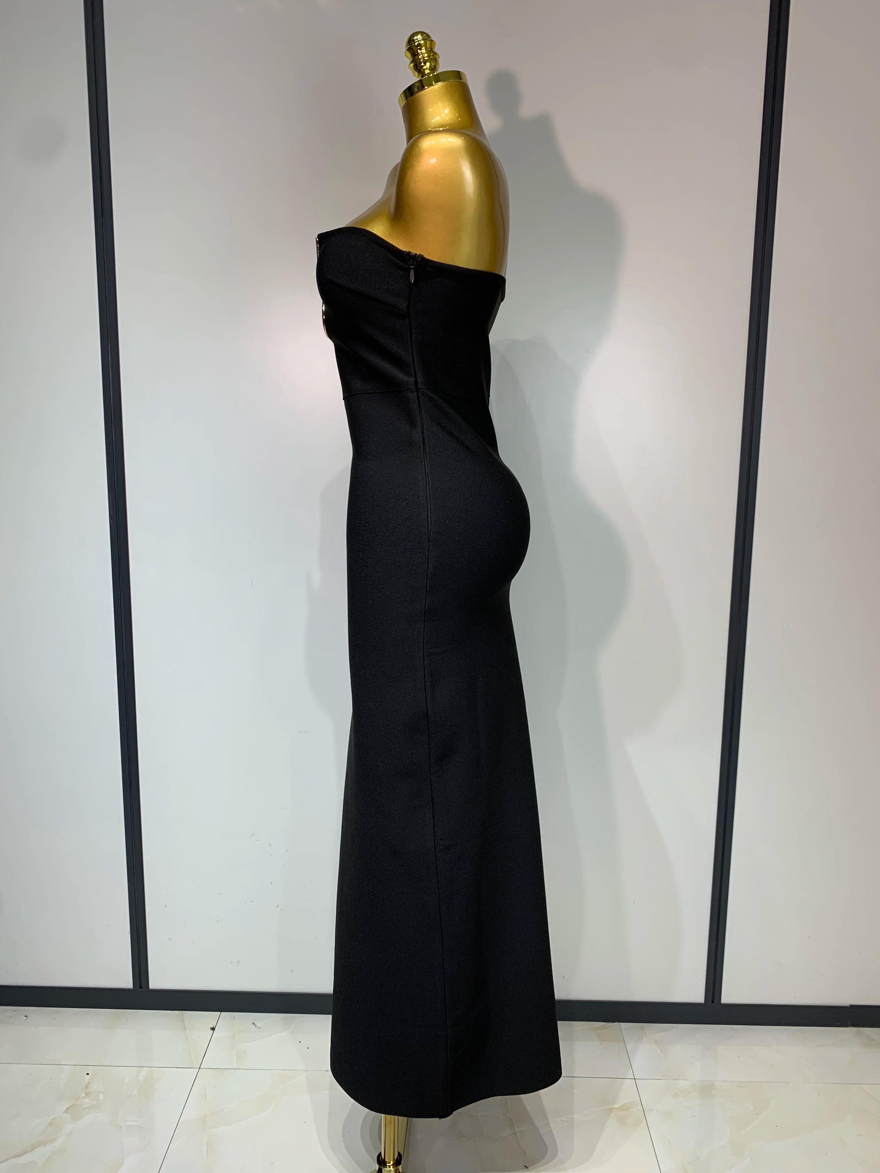 Luxury Birthday Celebrity Sexy Strapless Backless Maxi Long Bodycon Bandage Dress Women 2025 Elegant Evening Club Party Outfit