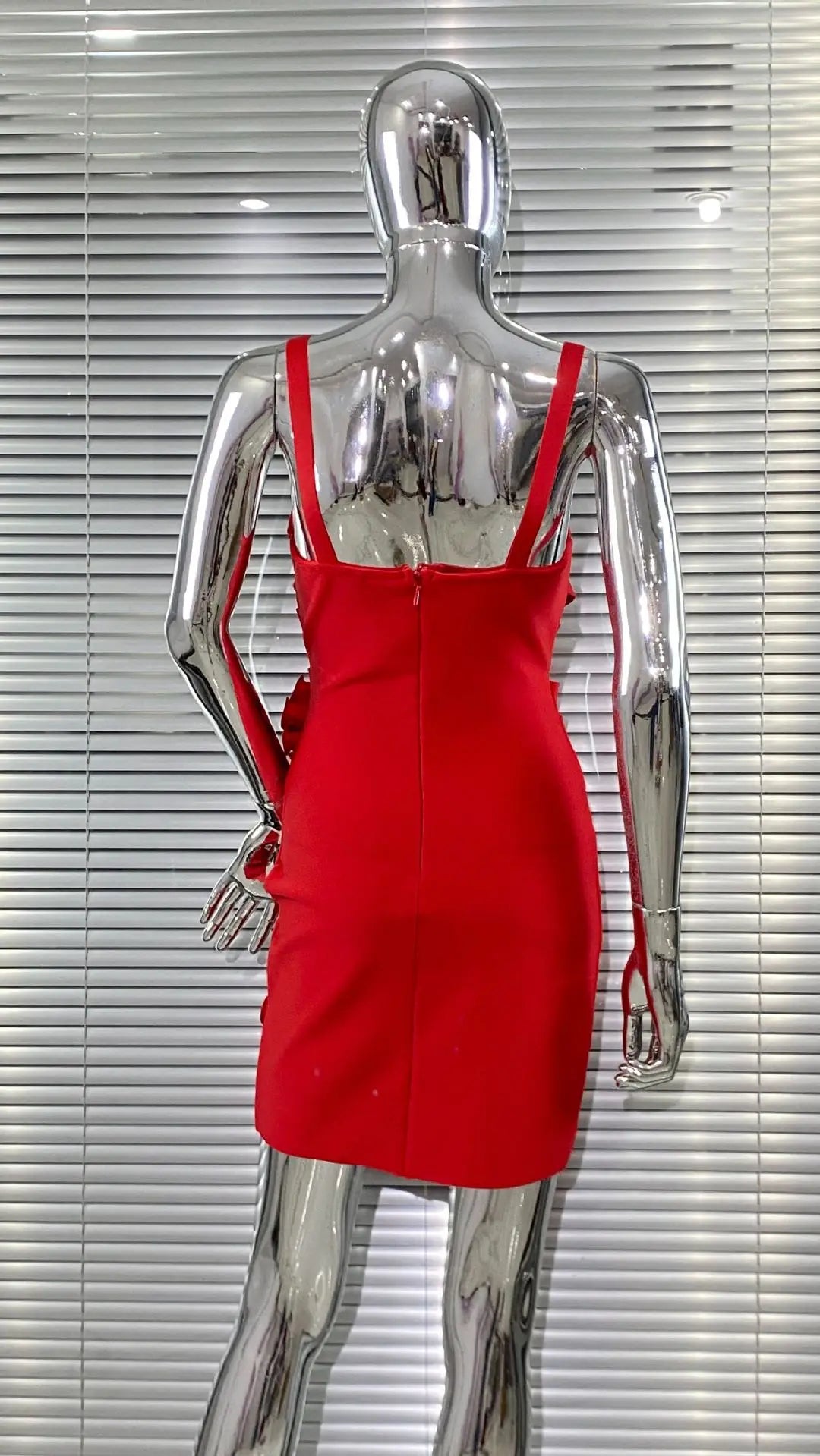 High Quality Red Color Women Sleeveless Sexy Strap Florals Bodycon Mini Bandage Dress Nightclub Party Celebrate Outfit Vestido