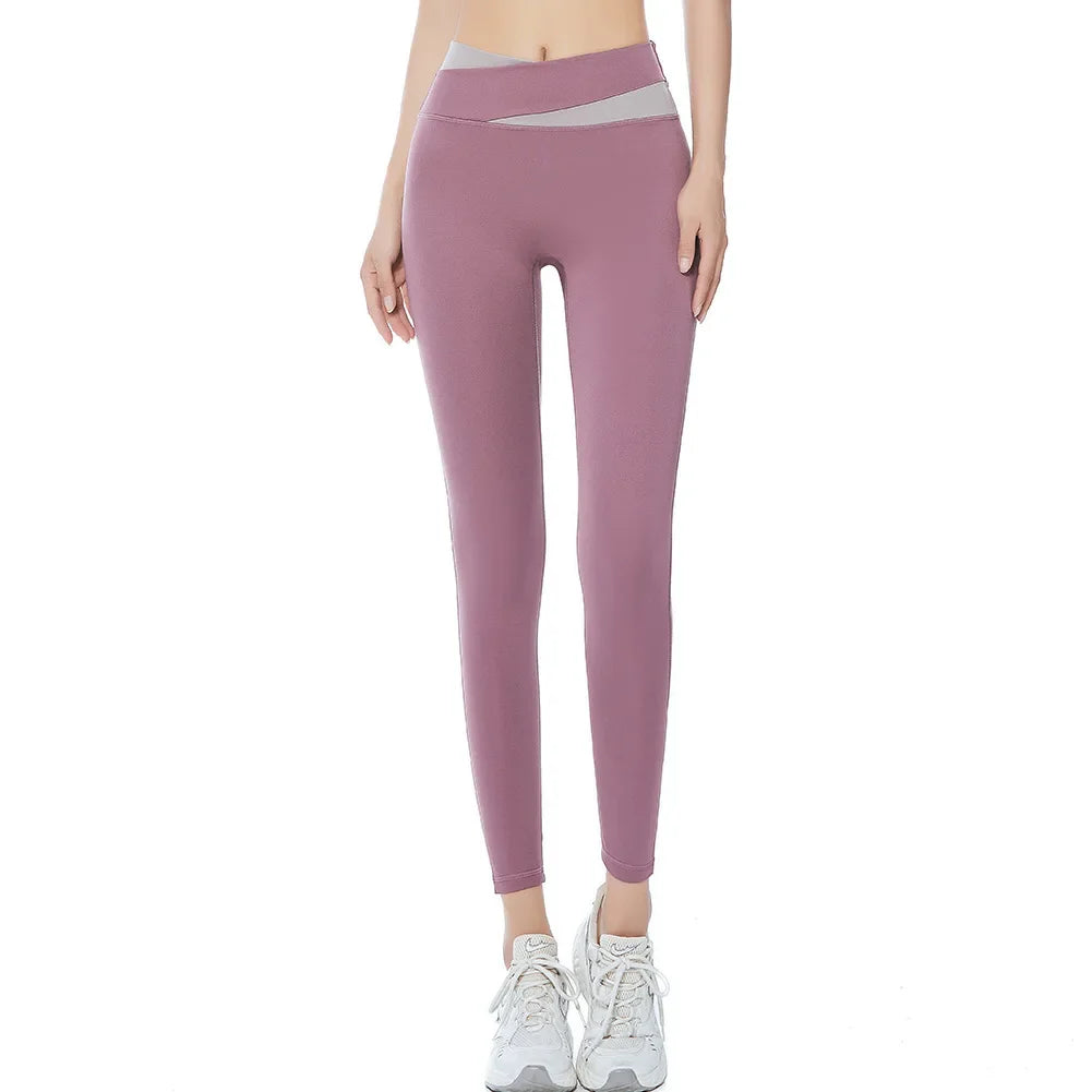 Autumn Winter High Waist Yoga Set Long Sleeve Fitness Vest with Pads Outfits Sportswear Women Sports Leggings Bra Gym Workout Purple Pants CHINA