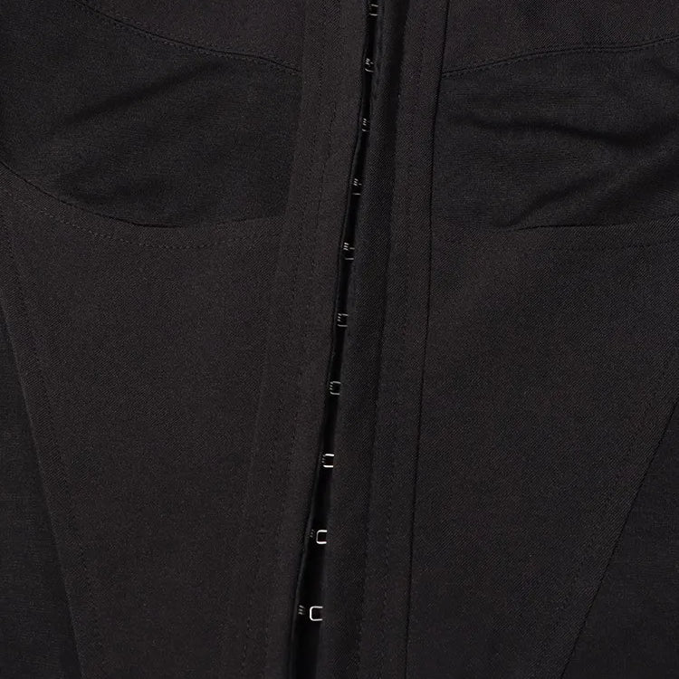 Solid Irregular Coats For Women Square Collar Long Sleeve Temperament Minimalist Coat Female Fashion Style Clothing