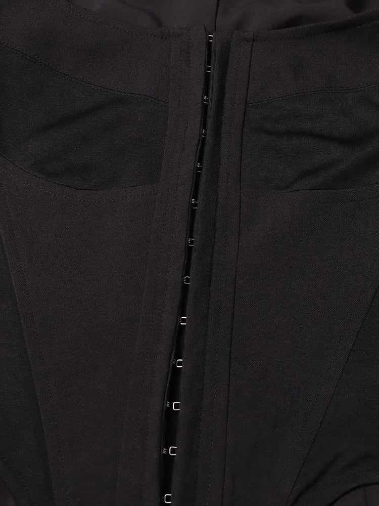 Solid Irregular Coats For Women Square Collar Long Sleeve Temperament Minimalist Coat Female Fashion Style Clothing