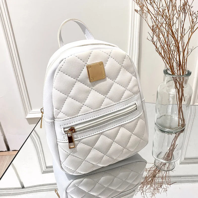Mini Backpack for Women PU Leather Multifunction Crossbody Bag Ladies Phone Pouch Pack Luxury Brand Shoulder Bag Messenger Bags white