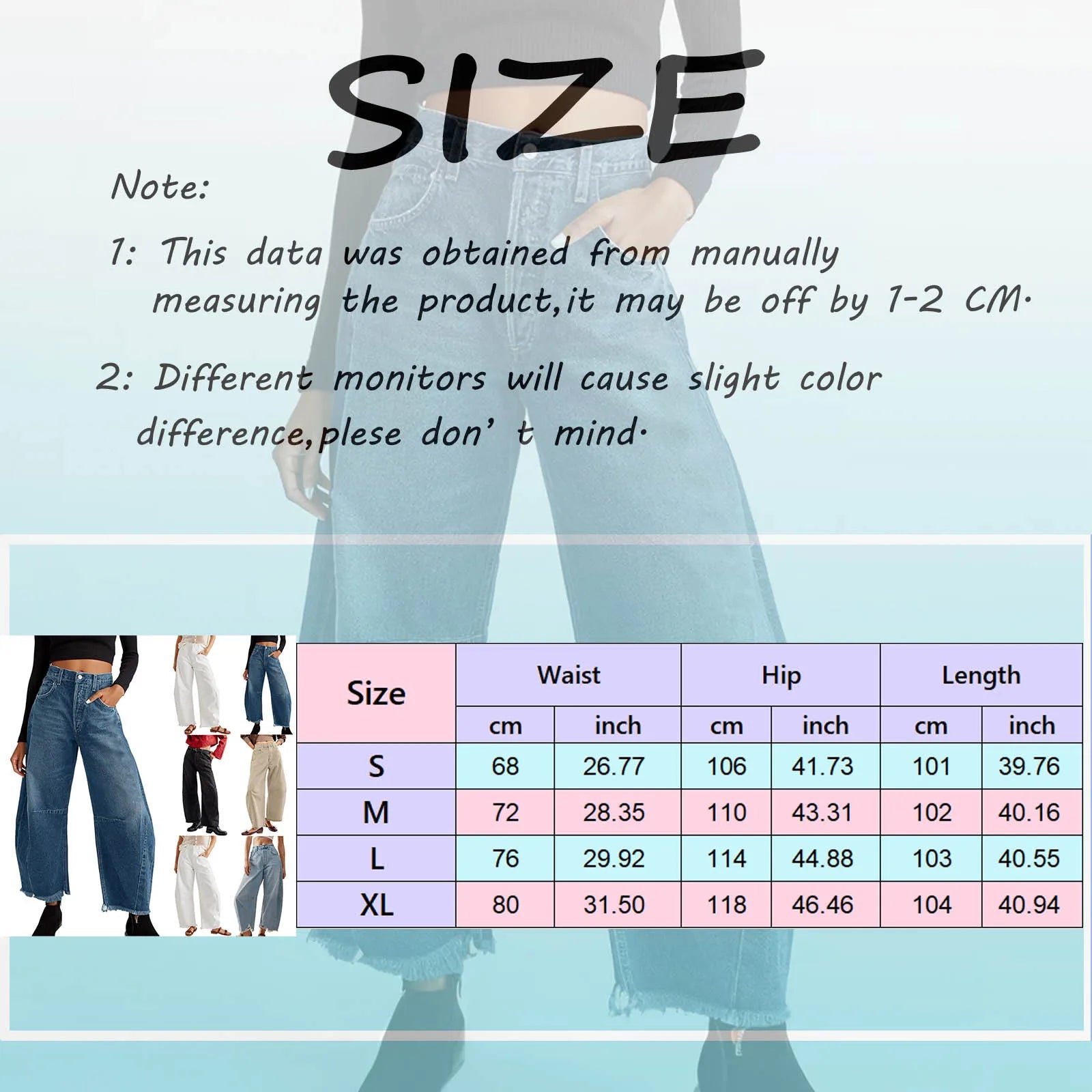 Women's Denim Pants Blue Wide Leg Jeans Cotton High Waist Casual Loose Trousers Office Ladies Woman Spring Autumn 2024