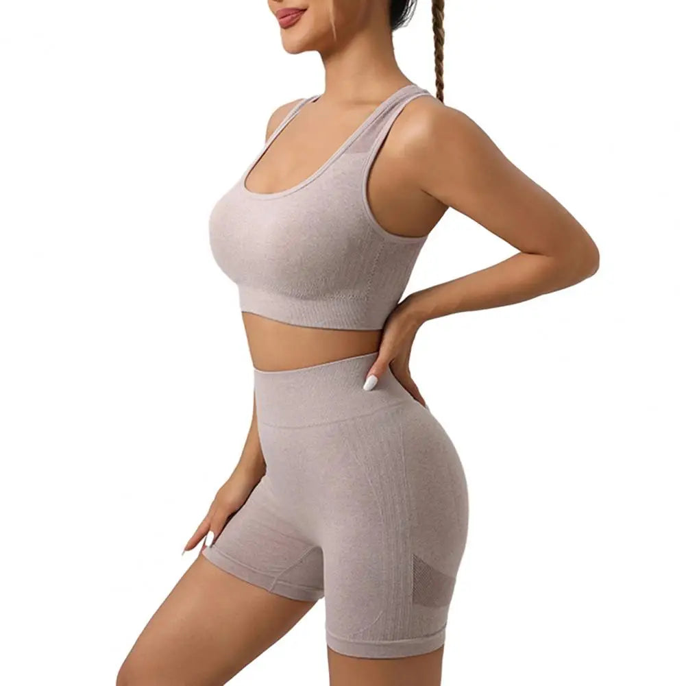 Women Sports Suit Yoga Outfit Exercise Set for Women High Waist Leggings Sports Bra Fitness Outfit for Gym Workout Yoga Bra Khaki China