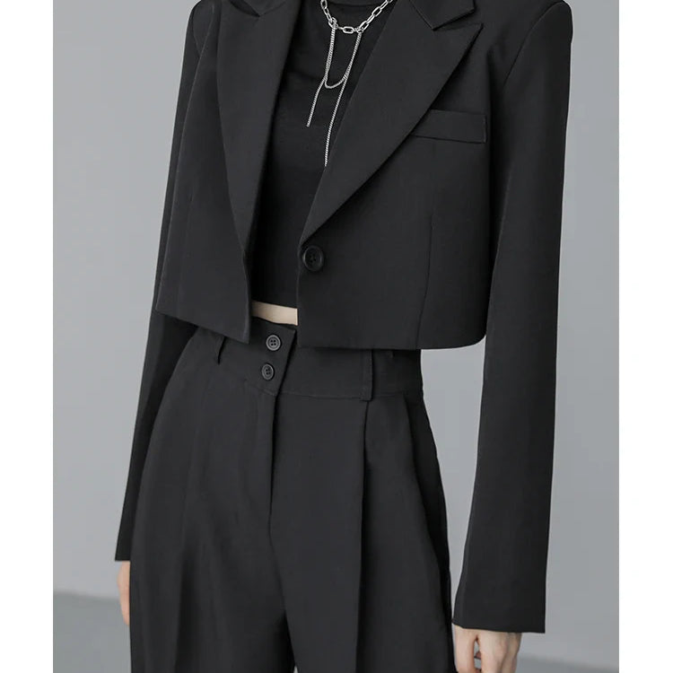 Loose Women Full Sleeve Short Blazers Jackets Pants Suits Female Casual OL Quality Trouser 2 Pieces Set Spring Autumn WS284