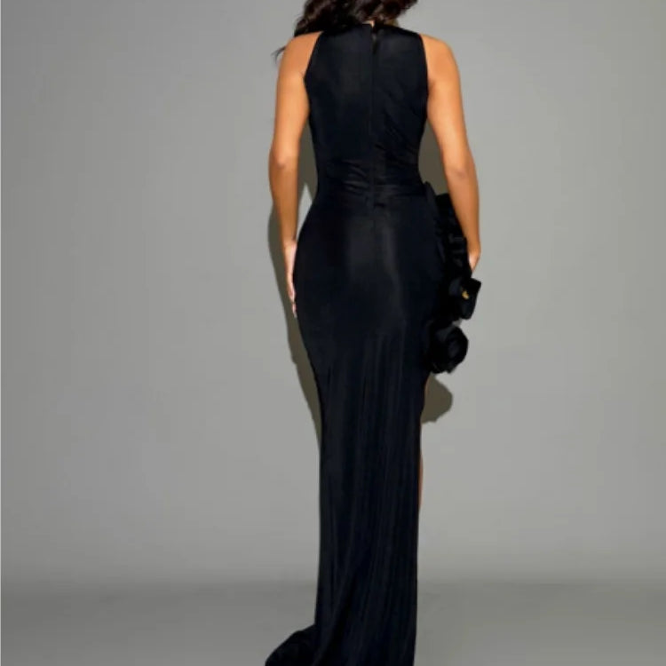 Arrival Women Sleeveless Sexy O-Neck Florals Bodycon Bandage Long Dress Celebrate Evening Party Nightclub Birthday Dress